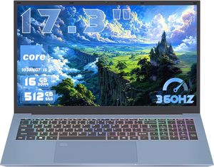 Laptop mới 17.3 inch, laptop doanh nghiệp I5-1038GN7, 2TB, Win 11, màn hình tần số quét cao, mở khóa vân tay, máy tính chơi game dành cho sinh viên - Product Image 1