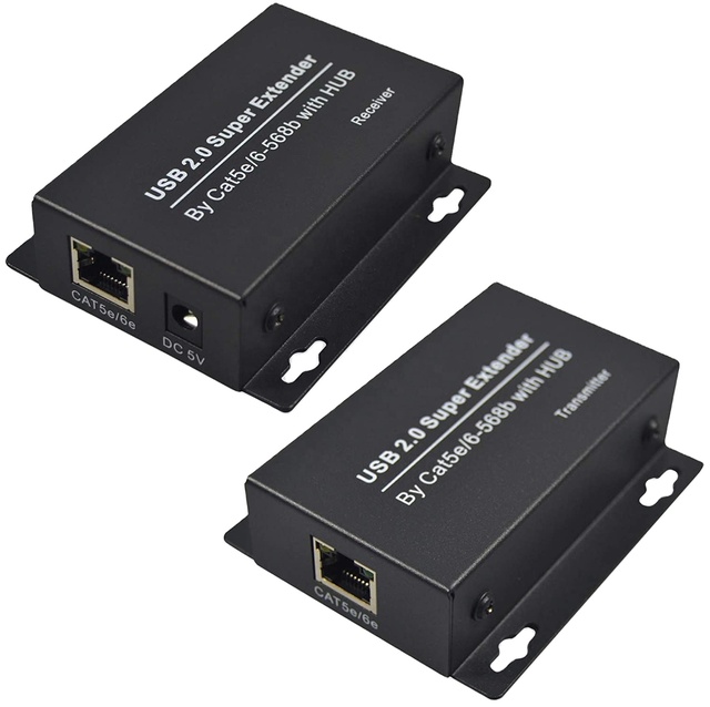 Customization USB 2.0 Extender Over Cat5e/6/7 up to 165ft/50m With 4 USB Output Plug and Play No Driver Needed Supports All