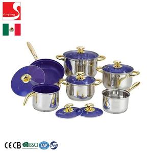 SY-Kitchenware Juego <span class=keywords><strong>de</strong></span> Utensilios <span class=keywords><strong>de</strong></span> Cocina <span class=keywords><strong>de</strong></span> 12 Piezas, Juego <span class=keywords><strong>de</strong></span> Ollas y Sartenes Mexicanas <span class=keywords><strong>de</strong></span> Acero Inoxidable con Tapa <span class=keywords><strong>de</strong></span> Vidrio Azul Antiadherente - Product Image 2