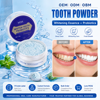 Poudre blanchissante pour les dents HIH Wholesale Yellow Removal Cleaning Teeth Stains Mint Flavor Fresh Breath Probiotics Brightening Teeth Powder