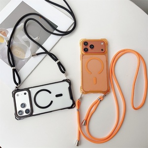 เคสโทรศัพท์ใสกันกระแทกสี่มุม สำหรับ iPhone 16 15 14 13, เคสสำหรับ iPhone 17 Pro Max พร้อมสายคล้องคอ - Product Image 3