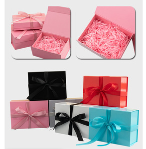 Wholesale Multi-color <b>Book</b> Shaped Cardboard Rigid Lid Foldable Paper Magnetic Folding Paper Gift Packaging <b>Box</b> with Bow Ribbon - Product Image 6