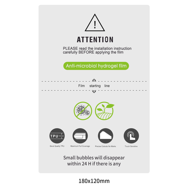 Hight Quality TPU Anti-bacterial Hydrogel Screen Protector Film for All Models of Phones