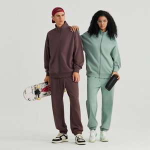 Set di abbigliamento sportivo traspirante Unisex con Logo personalizzato e 2 pezzi <span class=keywords><strong>felpa</strong></span> con cappuccio Pant stampato a tinta unita Plus Size - Product Image 1