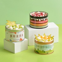 Boîte à gâteau en fer blanc de qualité alimentaire avec fenêtre, logo personnalisé, vide, pour tiramisu, biscuits, bonbons, emballage cadeau, boîte en métal