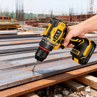 Offre Spéciale : Perceuse sans fil 21V à batterie lithium, couple élevé 50Nm, perceuse électrique 21+1 avec 2 batteries pour le bricolage et le travail du bois