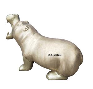 銅工芸鋳造技術ブロンズ製等身大轟音カバ像真鍮豚素材 - Product Image 1