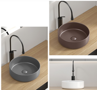 Nouvellement 2025 moderne comptoir petit évier Lavamanos rond Lavabo lavabo couleur bassin en céramique Art bassin salle de bain évier