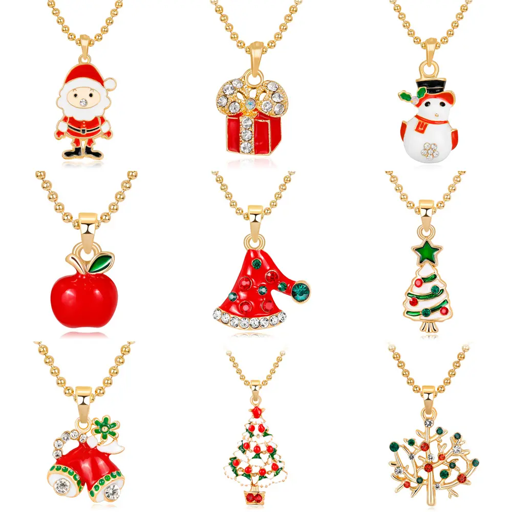 Santa Claus Festival Simple Jewelry 9 Styles Christmas Necklace For Women Accessory Christmas Gift