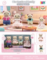 Nouveauté 2026 : Adorables figurines de lapins en peluche floquées, famille de quatre animaux à habiller, jouets et cadeaux pour enfants et filles