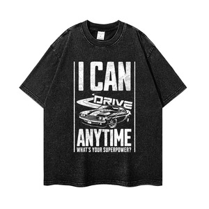 Camiseta 'I Can Drive Anytime' con Gráfico de <span class=keywords><strong>Mustang</strong></span> Vintage, de Algodón Blanco, Estilo Oversize, para Streetwear - Product Image 3
