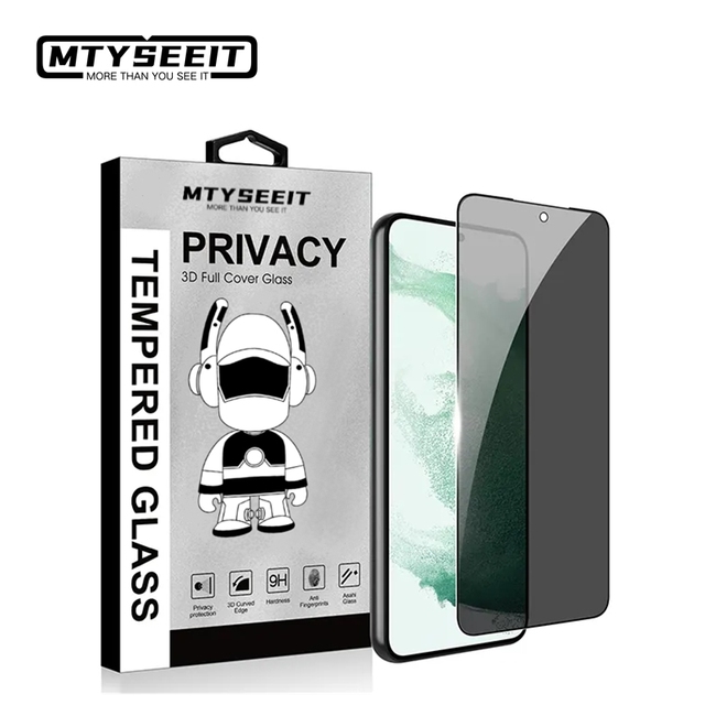 Custom logo OEM Anti-Glare 2.5D HD Clear Tempered Glass Full Coverage Mobile Phone Anti-SPY Privacy Screen Protector