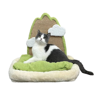Arbres à chat écologiques très vendus, grattoir durable en bois pour chat avec lit, sisal anti-déchirure non pelucheux