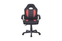 Chaise de jeu en cuir noir et rouge - Ergonomique, dossier haut avec base réglable pour le bureau à domicile et les espaces de jeu