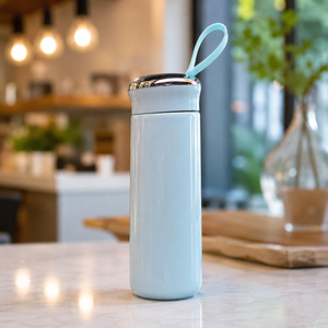 Wholesale 400ml Double Layer Insulated Glass <b>Bottle</b> Direct Drinking Cap Applicable Portable Business Gift <b>Thermos</b> Mug - Product Image 4