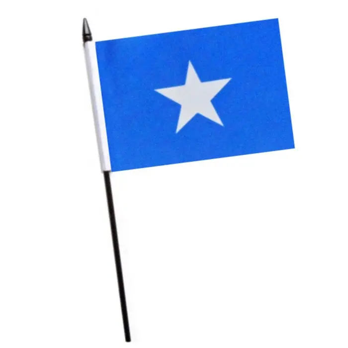 Groothandel Op Maat Klein Formaat Handzwaaiende Polyester Campagne Somalia Hand Schudden Vlag