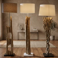 Lampes de table LED à intensité variable en bambou, design flottant bois électrique, style ferme, avec couleur personnalisable, base E26, 30 000 heures, vente en gros