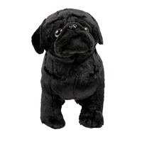 Peluche personnalisée de pug noir, jouet en peluche avec rembourrage en coton PP, 11cm-30cm, cadeau créatif de décoration