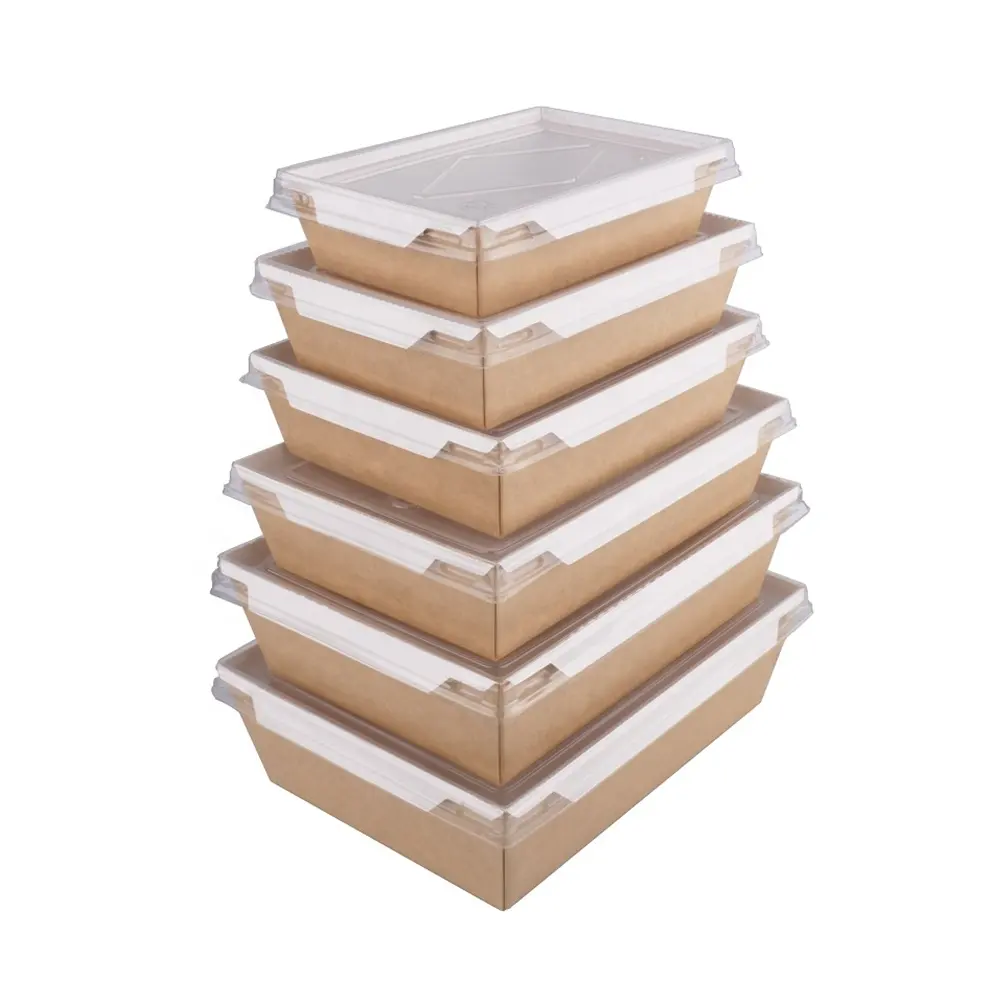 कस्टम पर्यावरण के अनुकूल पैकेजिंग डिस्पोजेबल क्राफ्ट कागज फास्ट भोजन दोपहर के भोजन के बॉक्स