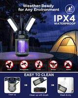 Lampe anti-moustiques électrique portable rechargeable de poche, multi-outils, lanterne de camping USB-C, tue-moustiques extérieur, lumière LED 500LM
