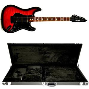 Guitare électrique Eastern Music Hardluck Kings Ultra Rare 18 pièces Brick <span class=keywords><strong>Red</strong></span> Burst <span class=keywords><strong>Strat</strong></span> Fireball avec étui rigide - Product Image 5