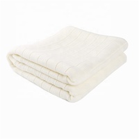 Couverture pour bébé en laine mérinos à motif côtelé, effet cachemire, lavable en machine, super douce, laine mérinos extra fine