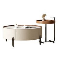 Ensemble de tables basses contemporaines en métal Haavk pour salon, chambre, salle à manger - Rangement durable, écologique, facile à nettoyer, meubles pour la maison