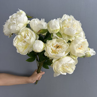 Fleurs artificielles de pivoine en soie à 2 têtes de haute qualité, style chinois, faites à la main pour la Saint-Valentin, centre de table pour salon et salle à manger