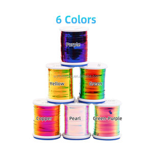 Material de atado de moscas de oropel Mylar Flash plano de 1mm y 2mm de ancho para Señuelos de Pesca de <span class=keywords><strong>Ninfa</strong></span>, oropel metálico Flashabou - Product Image 3