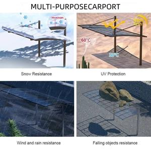 Abri de <span class=keywords><strong>voiture</strong></span> extérieur moderne avec auvent en polycarbonate imperméable et structure en aluminium, <span class=keywords><strong>carport</strong></span> en <span class=keywords><strong>bois</strong></span> traité résistant aux intempéries - Product Image 5