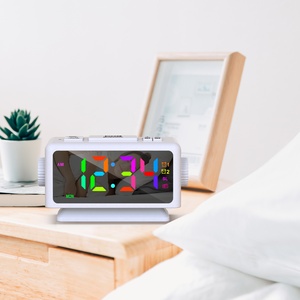 2023 New Arrival Kỹ Thuật Số Kép đầy màu sắc RGB đồng hồ báo thức với weekday/cuối tuần báo động, USB sạc cho trẻ em phòng ngủ, trang trí nội thất - Product Image 5