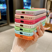 Funda de Teléfono Acrílica Híbrida Color Macaron, para iPhone 14 15 16 17 Pro Max, con Protección de Cámara de Vidrio, Antigolpes