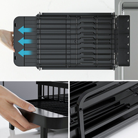 Grand égouttoir à vaisselle extensible avec tasse en verre égouttoir et support de casserole pour armoire de cuisine