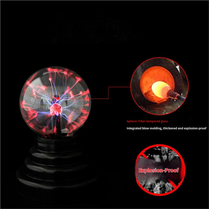 Lámpara de Plasma Creativa con Forma de Bola de Rayo, Sensible al Tacto, Alimentada por USB y Batería, Luz Nocturna con Ion Electrostático - Product Image 4