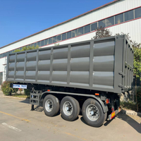 Semi-remorque benne arrière auto-déchargeante de 80 tonnes à 3 essieux avec vérins hydrauliques