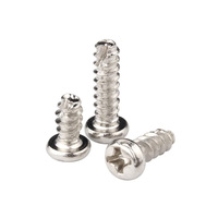 Vis à tarauder à tête ronde à empreinte cruciforme métrique en acier au carbone, à pointe tranchante, nickelée, grade 2