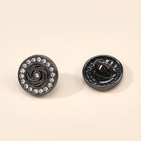 Boutons-pression en alliage de zinc plaqué, strass, logo personnalisé, vintage, argent, or, lavables, à dos plat, pour robe, manteau, jean