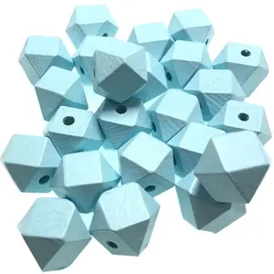 10-30MM bleu huit coins perles hexagone en bois perles en bois géométrique en gros Accessoires DE Bijoux BRICOLAGE