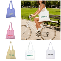 Sac fourre-tout en toile avec logo personnalisé, grande capacité, écologique, pour le shopping et les trajets quotidiens, taille moyenne, options multicolores