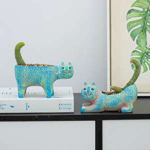 Maceta <span class=keywords><strong>de</strong></span> cerámica esmaltada moderna con lindo gato, columna <span class=keywords><strong>de</strong></span> <span class=keywords><strong>cola</strong></span> <span class=keywords><strong>de</strong></span> mono Simple, diseño <span class=keywords><strong>de</strong></span> animales <span class=keywords><strong>de</strong></span> dibujos animados <span class=keywords><strong>de</strong></span> <span class=keywords><strong>Cactus</strong></span> para jardín o uso doméstico - Product Image 3