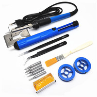 Fer à souder électrique 14 pièces combinaison d'outils 60W puissance de sortie avec pointe de couteau carte mère électrique soudure jouet soudure