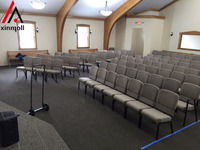 Chaises de salle et de théâtre emboîtables en métal pour églises, cinémas, salles à manger, écoles, auditoriums et gymnases