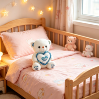 Ours en peluche musical lumineux en forme de cœur, cadeau d'anniversaire pour fille, idéal pour la Saint-Valentin et les déclarations d'amour