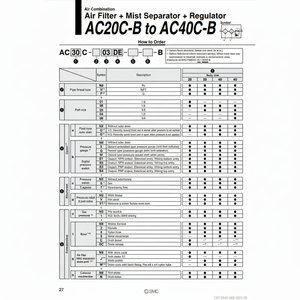 AC40C-04D-V1-R-B de combinaison de filtre à air SMC Pneumatics - Product Image 1