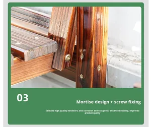 Moderna Sedia da <span class=keywords><strong>Giardino</strong></span> <span class=keywords><strong>in</strong></span> <span class=keywords><strong>Legno</strong></span> a 2 Posti per Esterni - Product Image 3