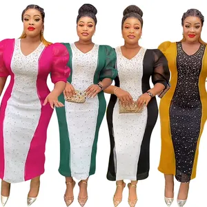 H & D Robes africaines à la mode pour femmes Robe longue grande taille Tenues de soirée élégantes