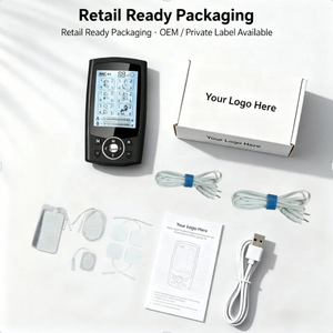 Tens Mini ems pemijat tubuh penuh, 24 mode menggunakan peralatan terapi fisik ramah rumah 30 intensitas dapat diatur Saluran ganda - Product Image 6