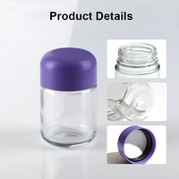 Pot en verre rond de haute qualité de 5 oz, anti-odeur, avec couvercle à vis hermétique, conteneur transparent de couleur personnalisée, à l'épreuve des enfants