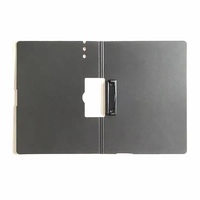 Porte-documents pliable en métal inoxydable avec logo personnalisé, en plastique PP rose et noir, pour le bureau et l'école
