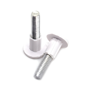 Tuerca de ajuste ranurada de plástico personalizada, moldeada por inyección, con tornillo de acero galvanizado para soporte de nivelación de muebles - Product Image 2